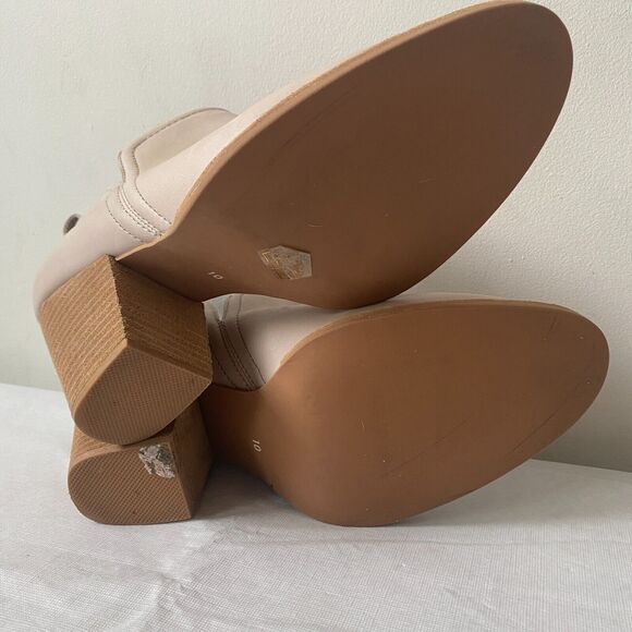 Jeffrey‎ Campbell Rosalee Block Heel Ankle Booties Ivory Leather Womens 10 - Picture 6 of 11